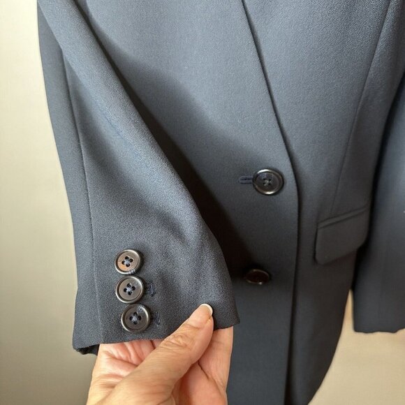 J Crew Women’s Navy Blue Long Sleeve Double Breasted Blazer Suit Jacket Size 8P - Picture 6 of 15